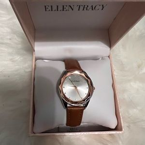 Ellen Tracy faux leather watch